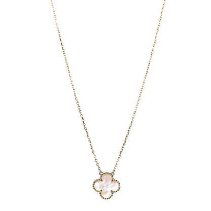 Van Cleef & Arpels 18K Yellow Gold Mother of Pearl Vintage Alhambra Pendant Necklace 1 of 8