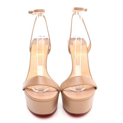 Christian Louboutin Nappa Loubi Queen Alta 150 Platform Sandals 37 Nude 2 of 11