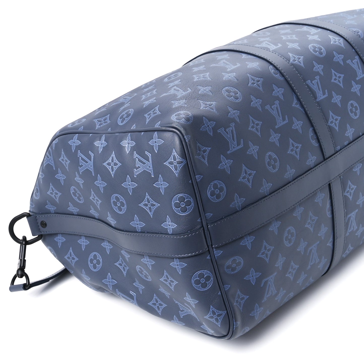 Calfskin Monogram Shadow Keepall Bandouliere 50 Navy