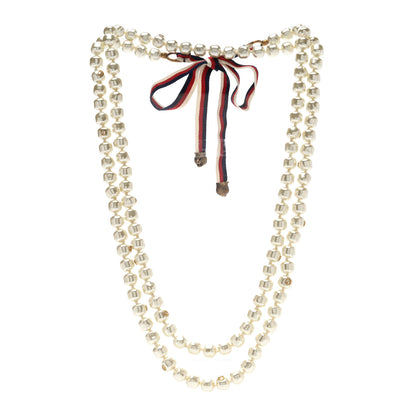 Gucci Pearl Ribbon Feline Strand Necklace 3 of 5