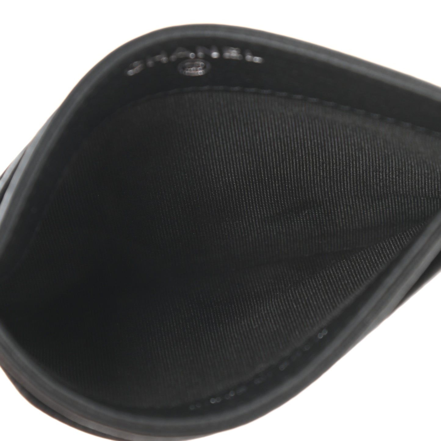 Grained Calfskin CC Card Holder Black