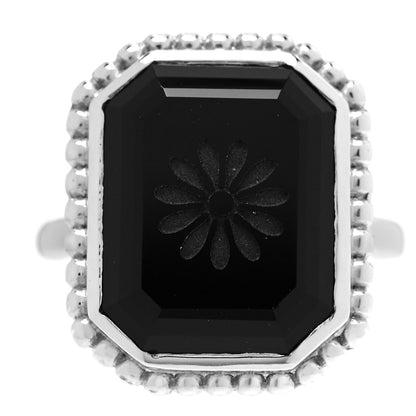 Tiffany Sterling Silver Black Onyx Ziegfeld Daisy Ring 49 5 1 of 4