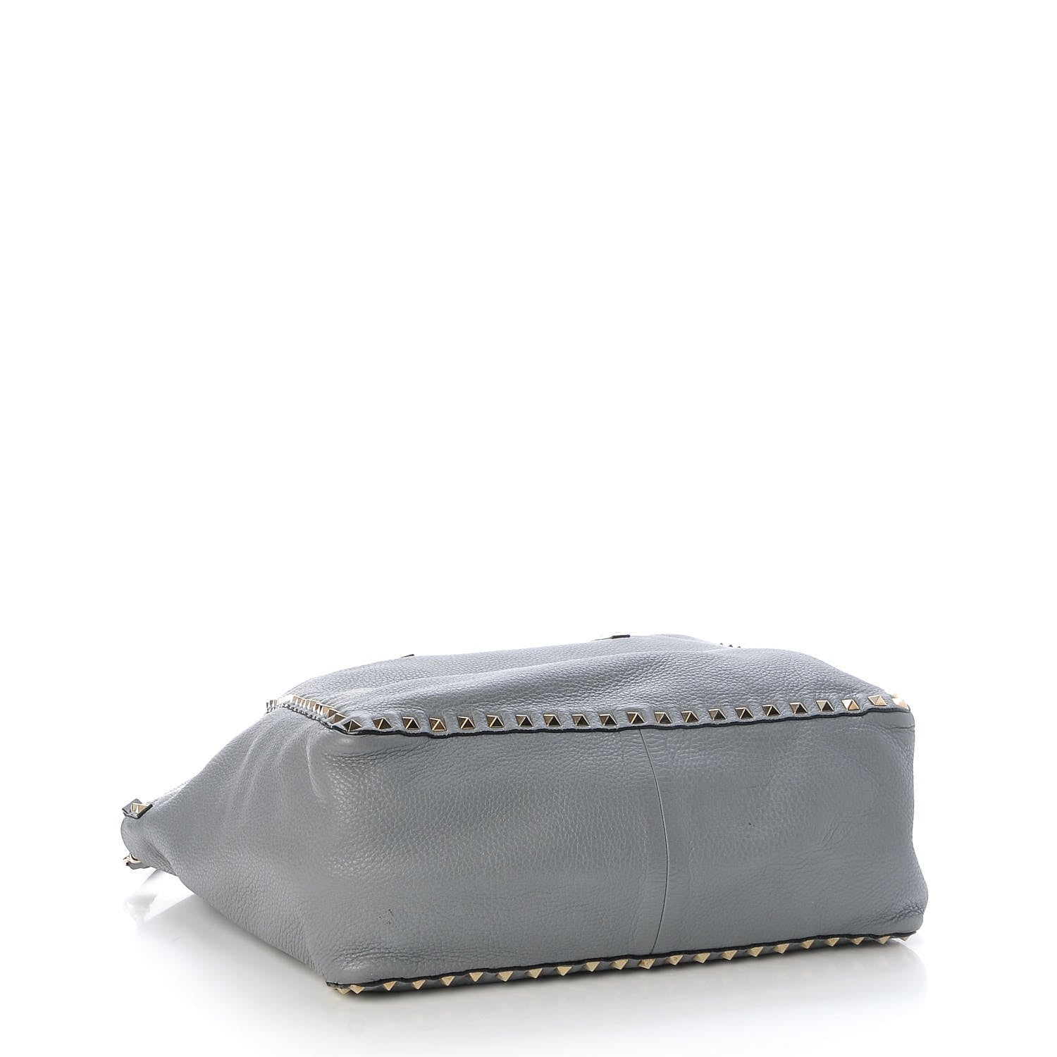 Valentino Garavani Grained Calfskin Medium Rockstud Reversible Tote Dark Rose Grey 6 of 16