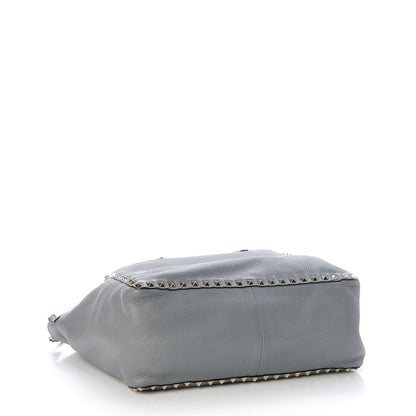 Valentino Garavani Grained Calfskin Medium Rockstud Reversible Tote Dark Rose Grey 6 of 16