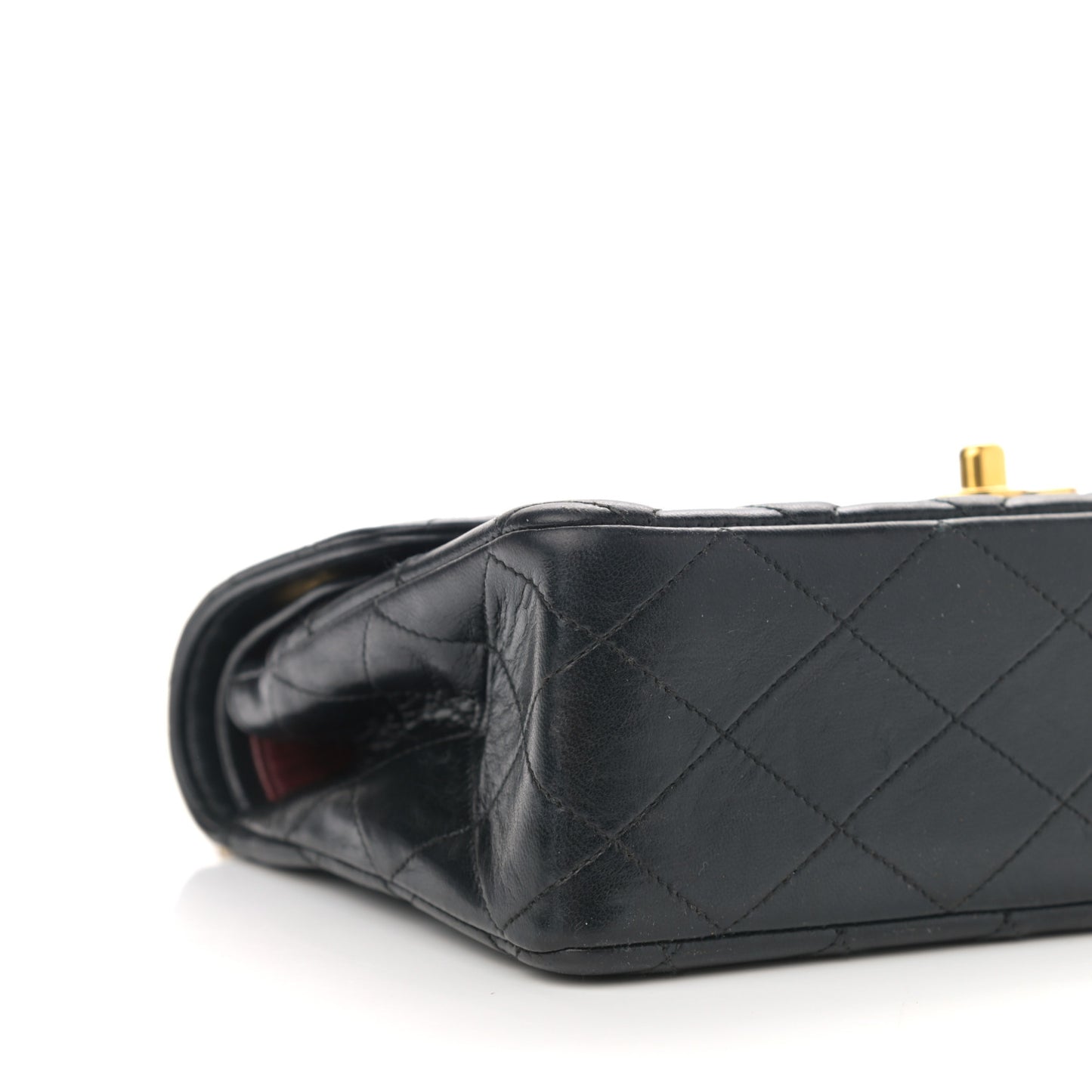 Lambskin Quilted Small Double Flap Black