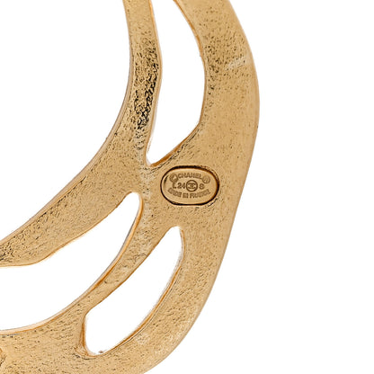 Chanel Crystal CC Diamantes Hoop Earrings Gold 4 of 5