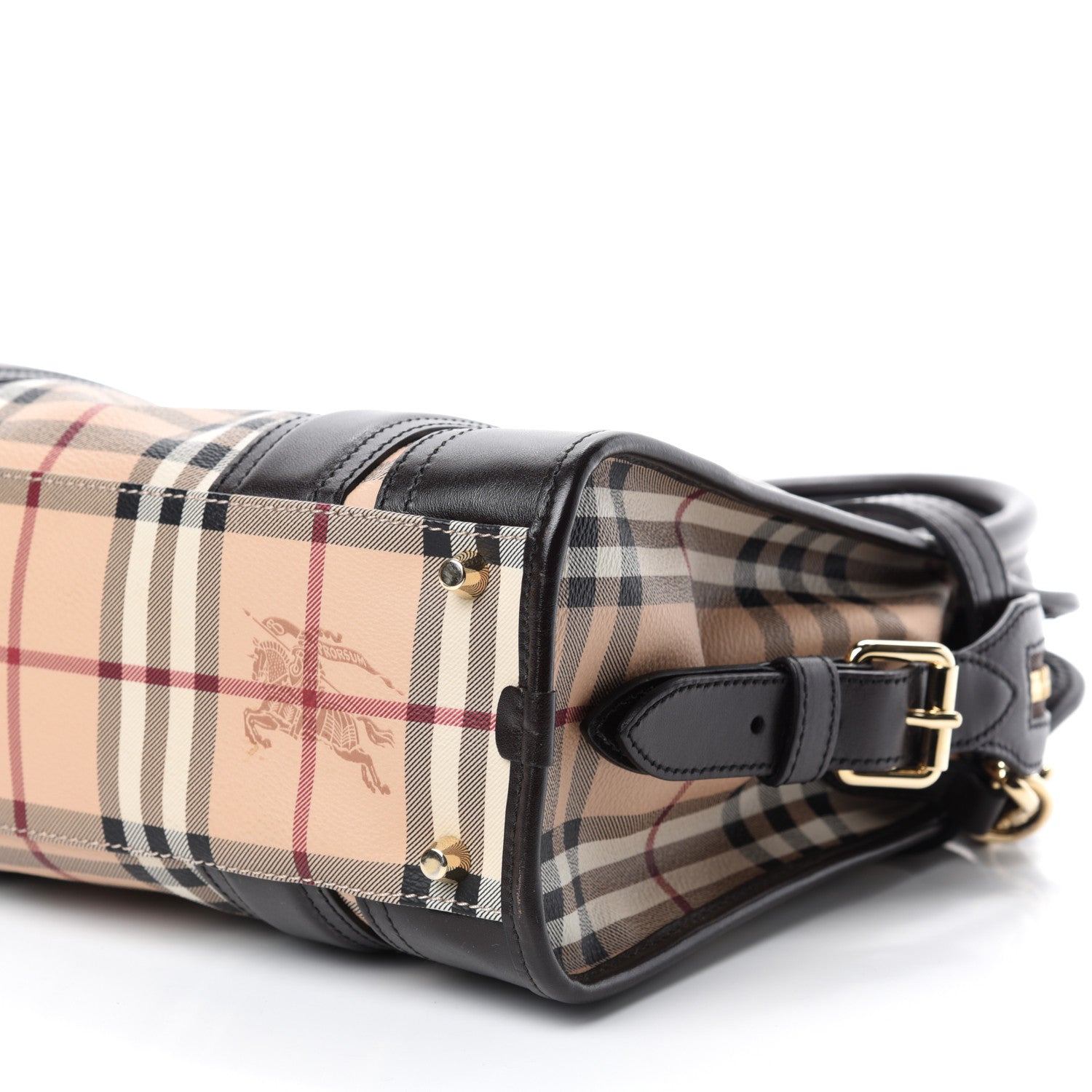 Burberry Haymarket Check Medium Minford Portrait Tote Chocolate 7 of 11