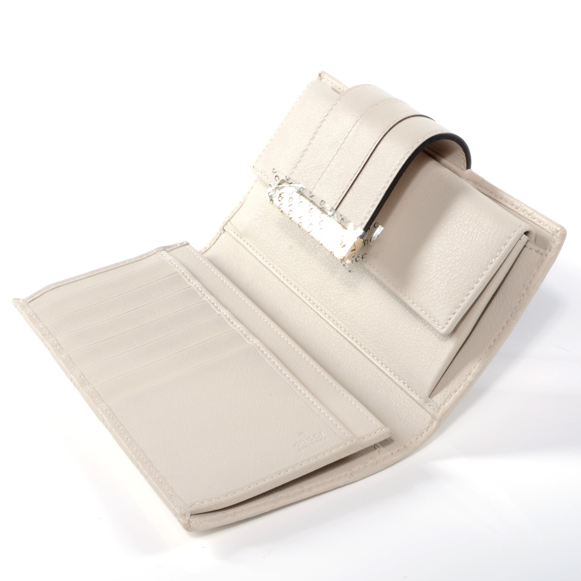 Gucci Guccissima Ladies Web Long Wallet Off White 4 of 8