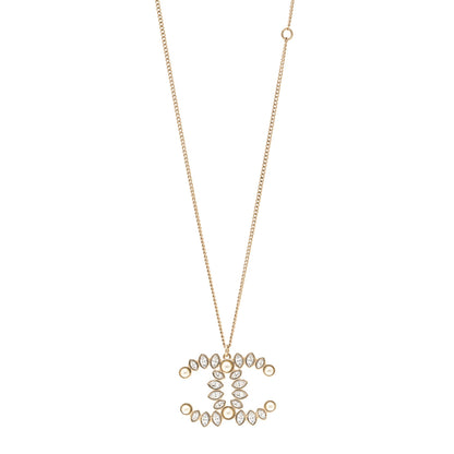 Chanel Pearl Crystal CC Pendant Necklace Gold Gold 1 of 5