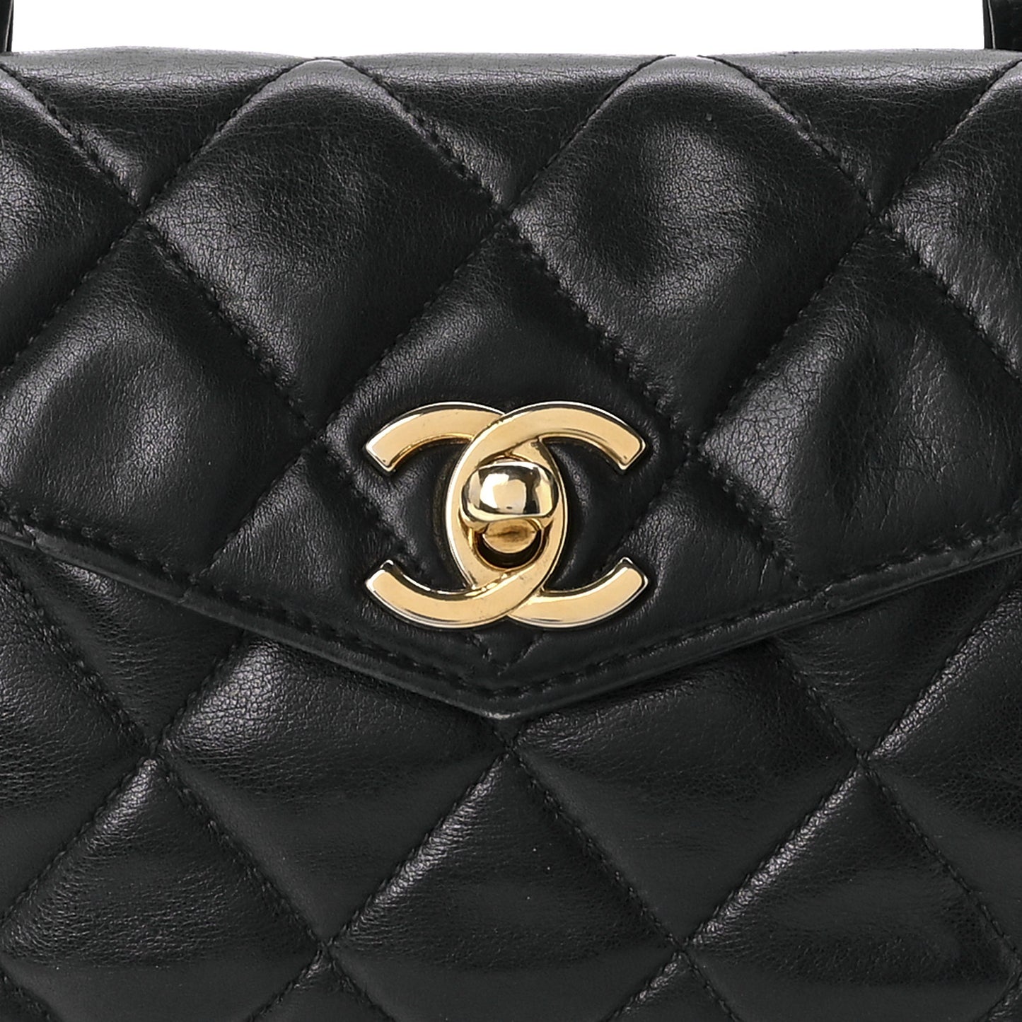 Lambskin Quilted Flap Waist Belt Bag Black