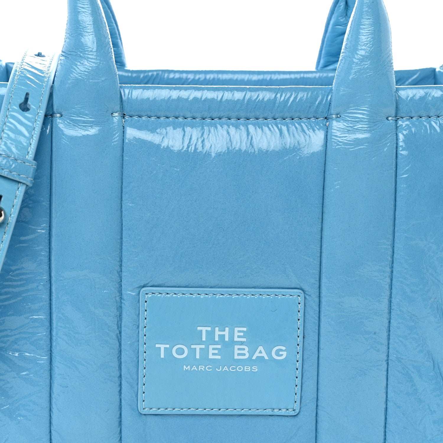 Marc Jacobs Shiny Crinkled Calfskin The Tote Bag Air Blue 7 of 9