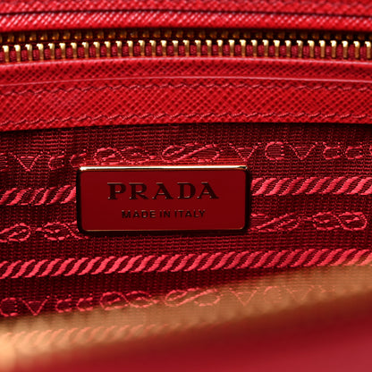 Prada Saffiano Small Galleria Double Zip Tote Fuoco 6 of 13