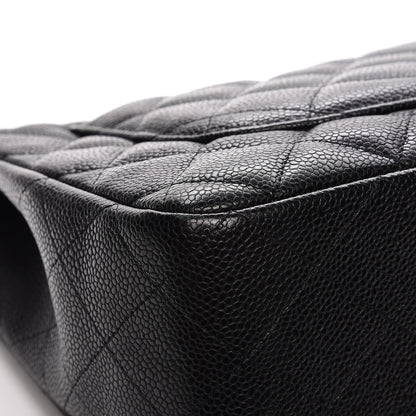 Chanel Caviar Quilted Jumbo Single Flap Black 10 of 12