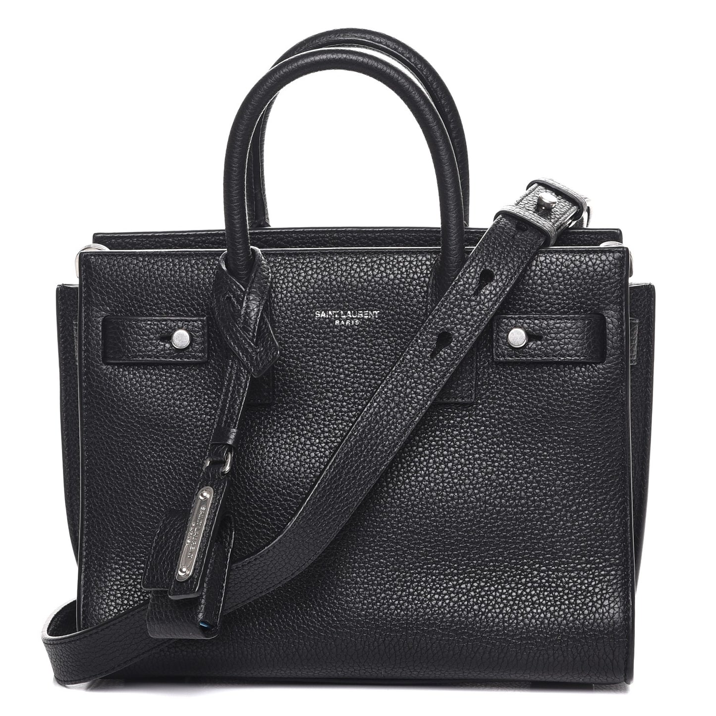 Grained Calfskin Nano Sac De Jour Souple Black