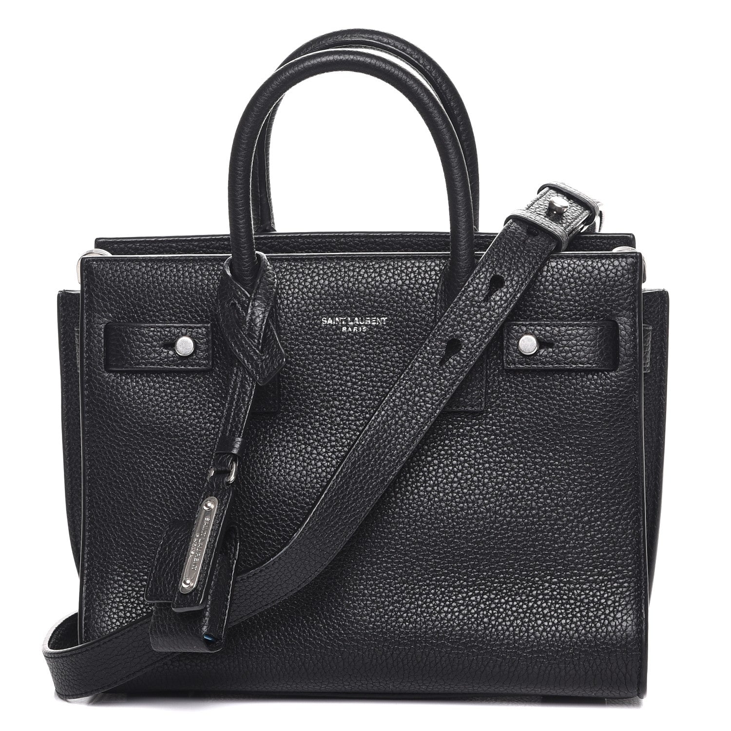 Saint Laurent Grained Calfskin Nano Sac De Jour Souple Black 1 of 8