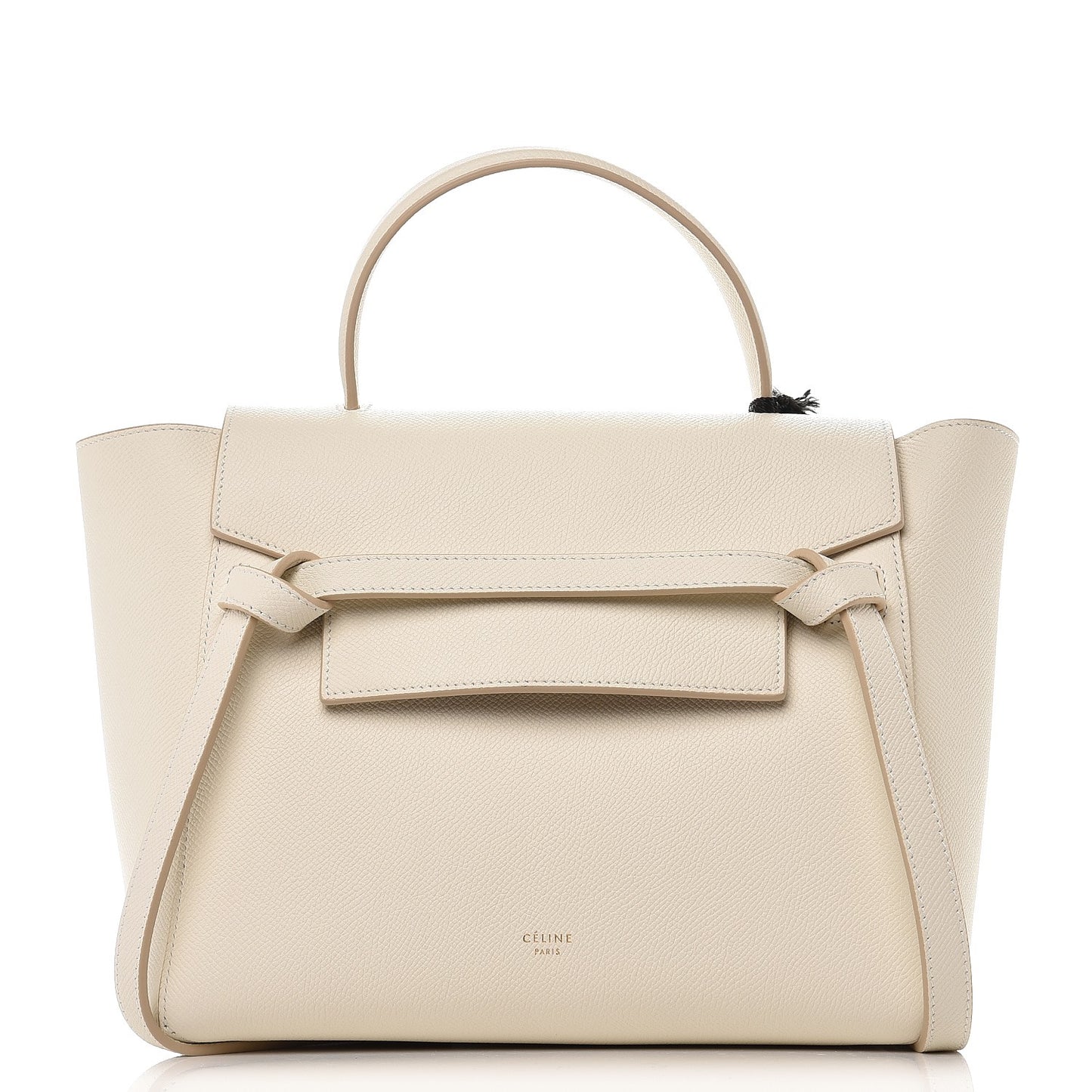 Grained Calfskin Micro Belt Bag White