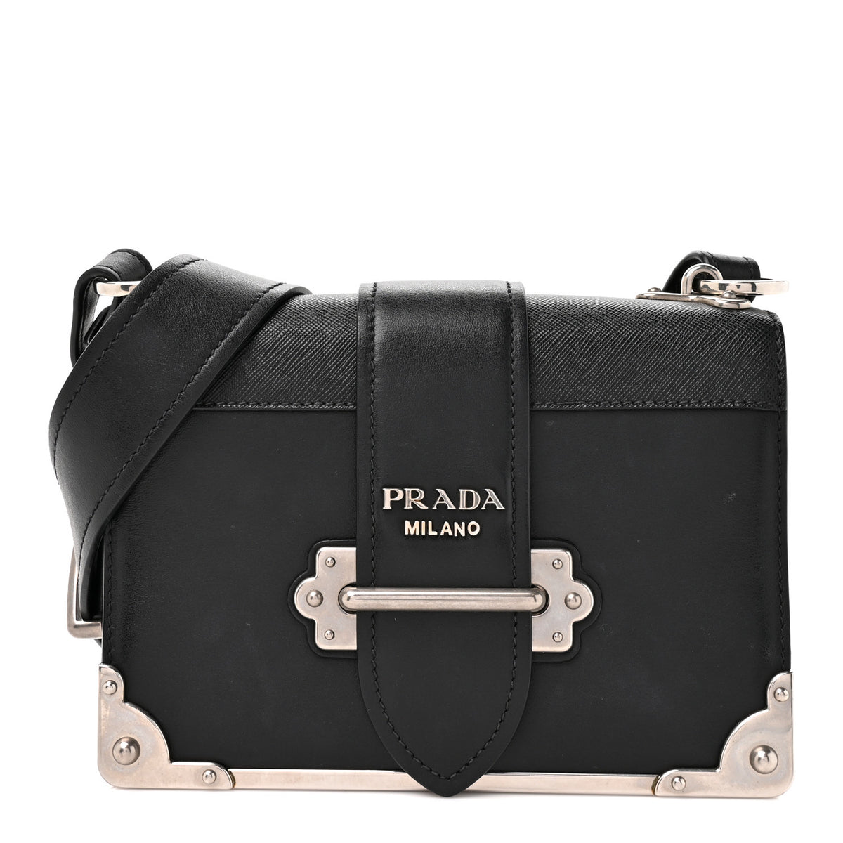 Prada City Calf Saffiano Cahier Bag Black 1 of 12