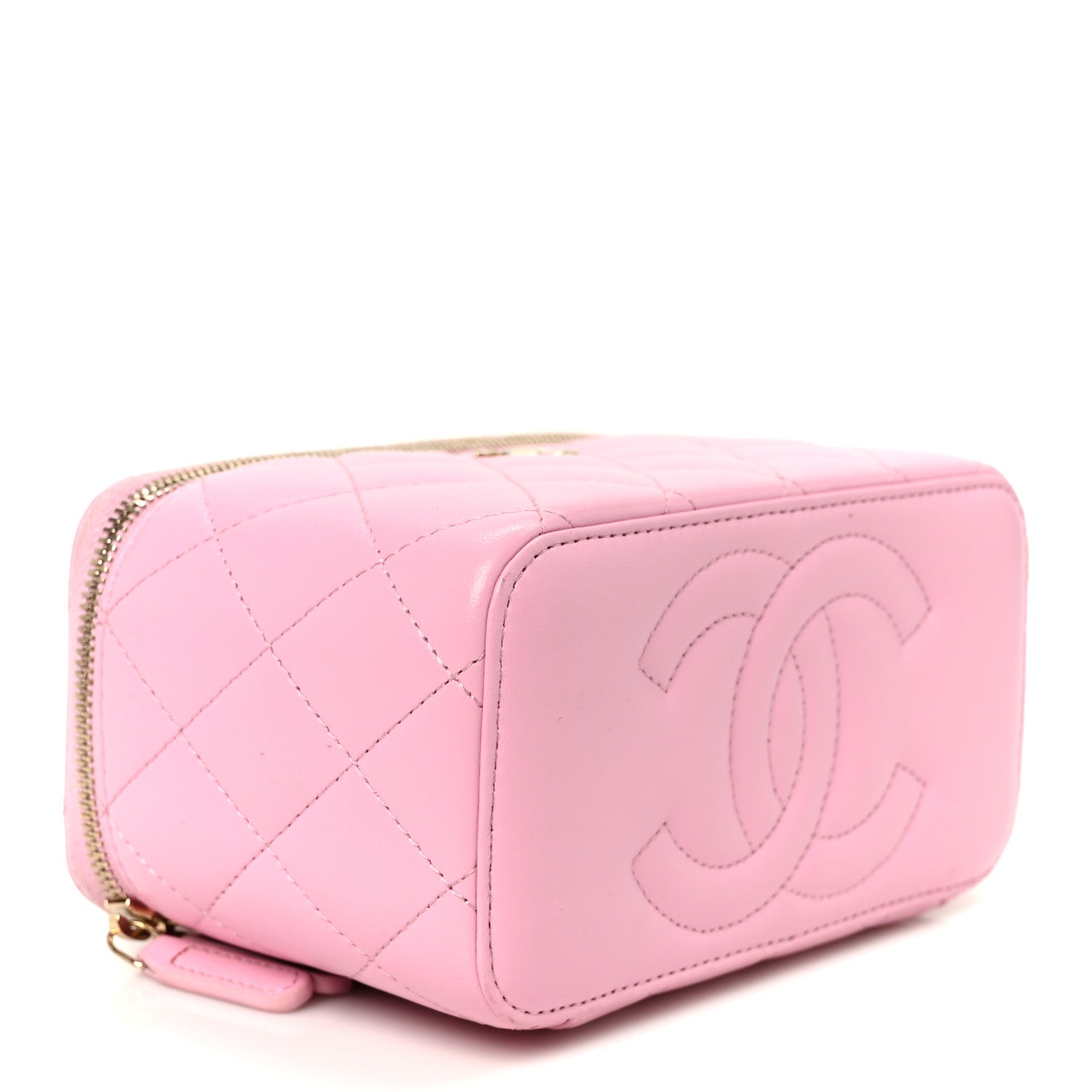 Chanel Lambskin Quilted Small Top Handle Vanity Case With Chain  Lilac Light Green 3 of 11