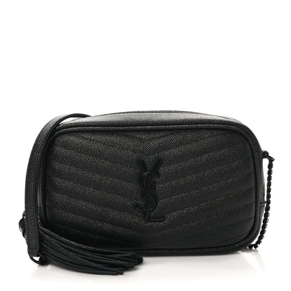 Saint Laurent Grain De Poudre Matelasse Monochrome Monogram Mini Lou Camera Bag Black 1 of 11