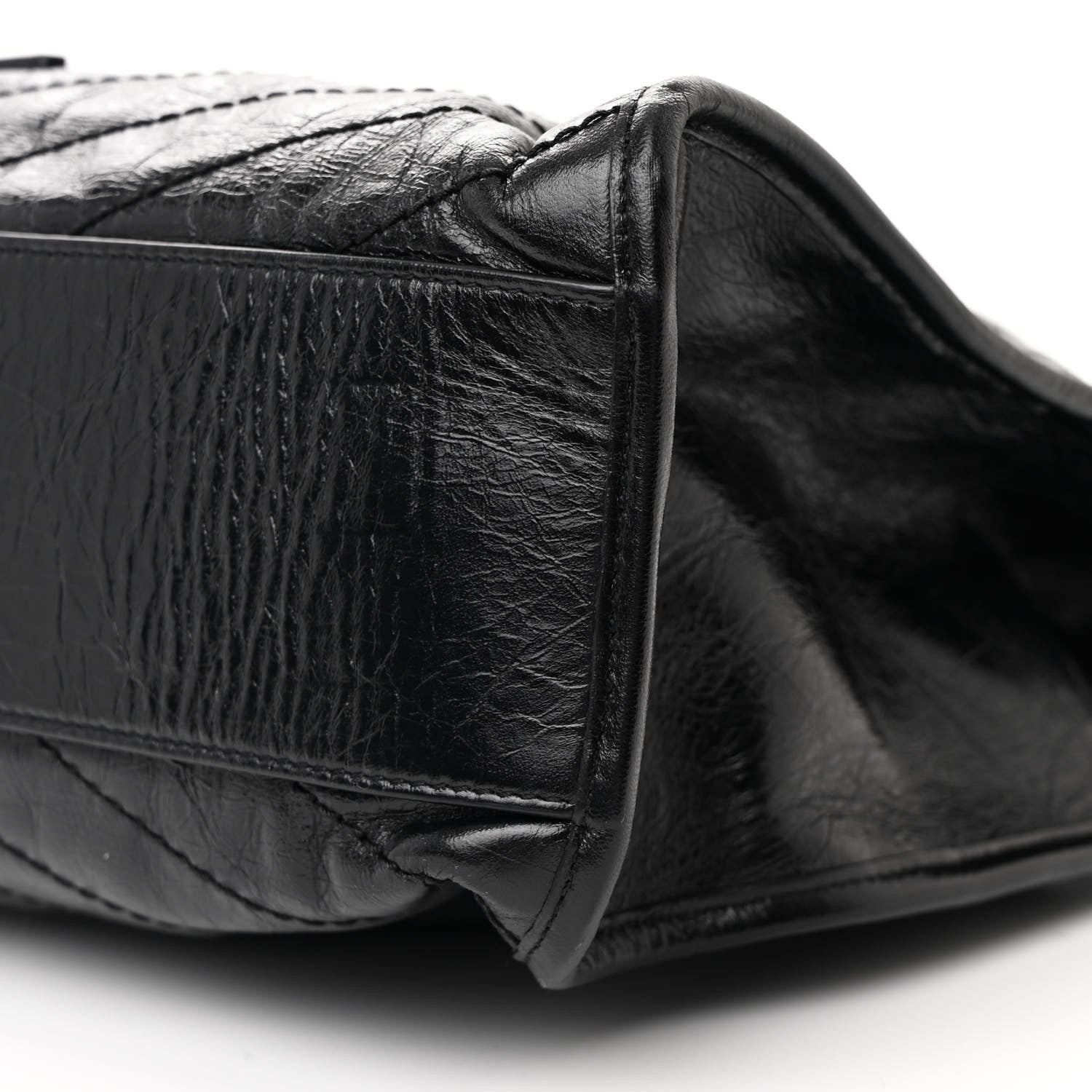 Saint Laurent Crinkled Calfskin Matelasse Monogram Medium Niki Shopper Tote Black 10 of 11