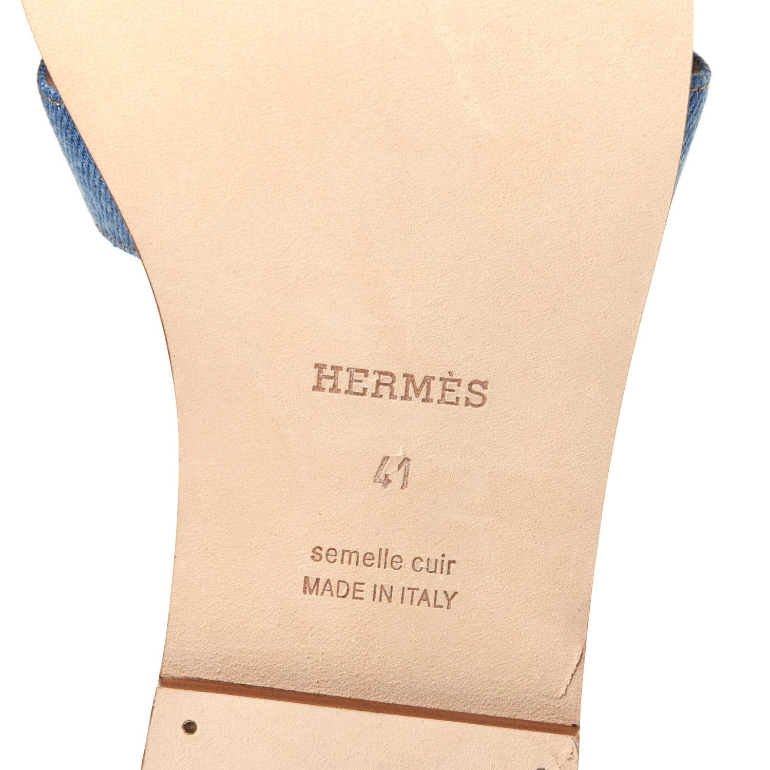 Hermes Denim Canvas Oran Sandals 41 Bleu Clair 9 of 12