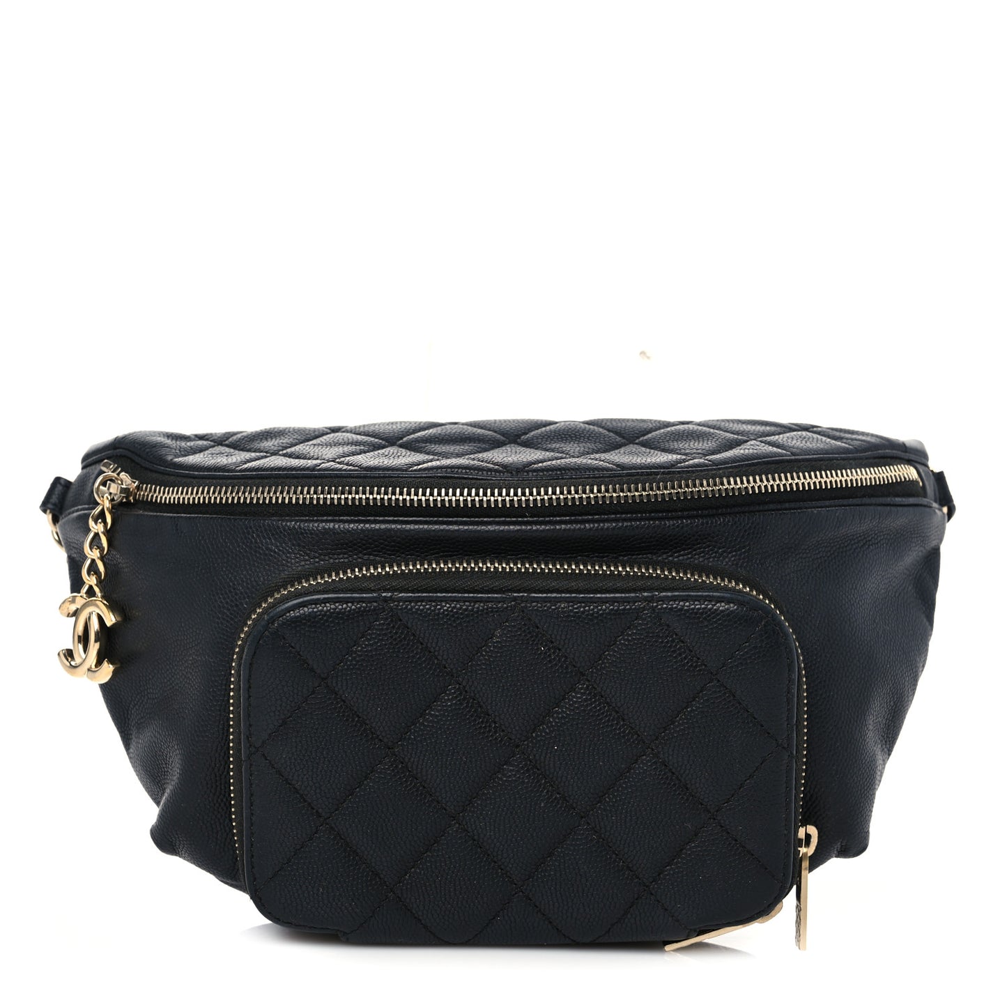 Caviar Quilted Business Affinity Waist Belt Bag Black