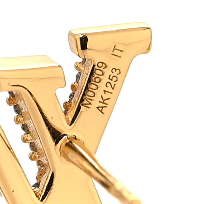 Louis Vuitton Metal Crystal LV Iconic Earrings Gold 5 of 5