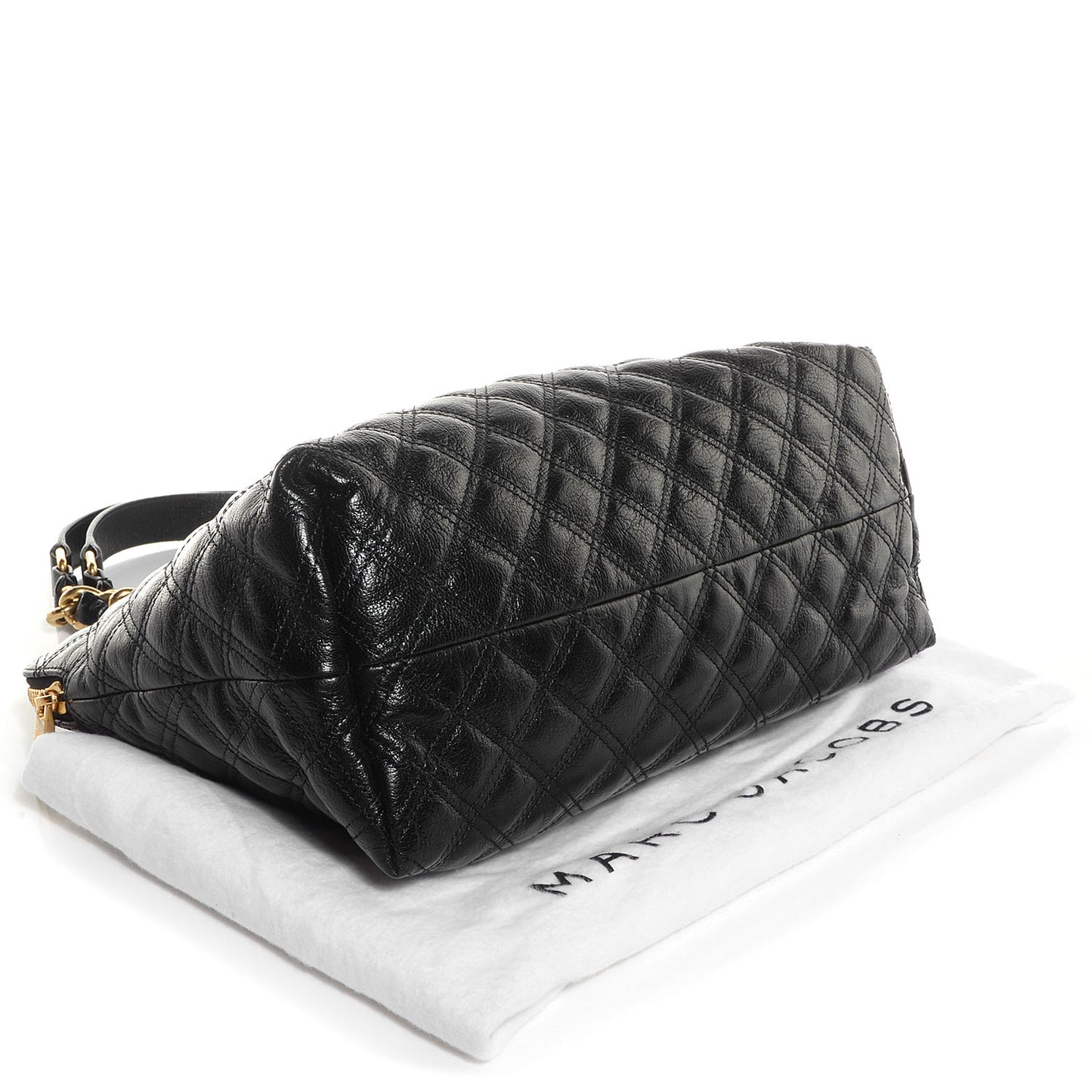 Leather Quilted Karlie Satchel Black