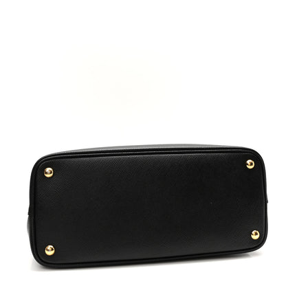 Prada Saffiano Cuir Medium Double Bag Black Fuoco 4 of 9