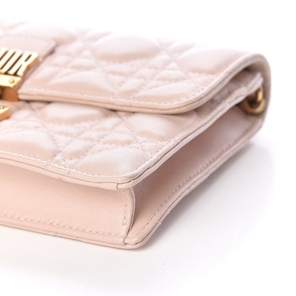 Christian Dior Lambskin Cannage Dioraddict Wallet on Chain Clutch Rose Poudre 6 of 11