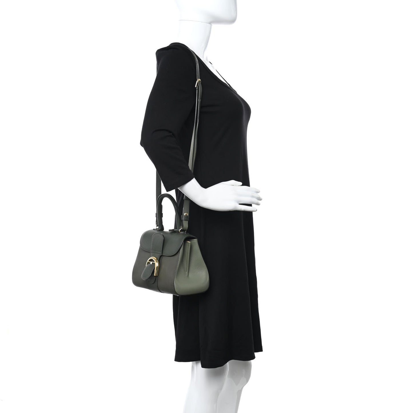 Grained Rodeo Calfskin Mini Brillant Camaieux Satchel Kaki