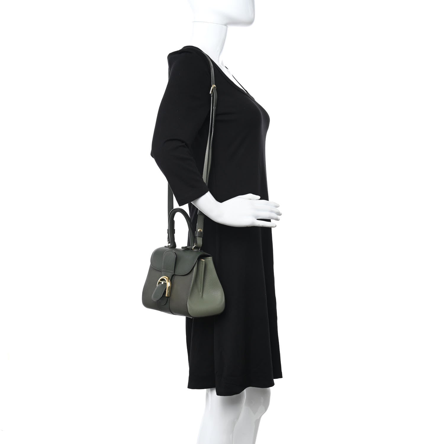Delvaux Grained Rodeo Calfskin Mini Brillant Camaieux Satchel Kaki 2 of 9
