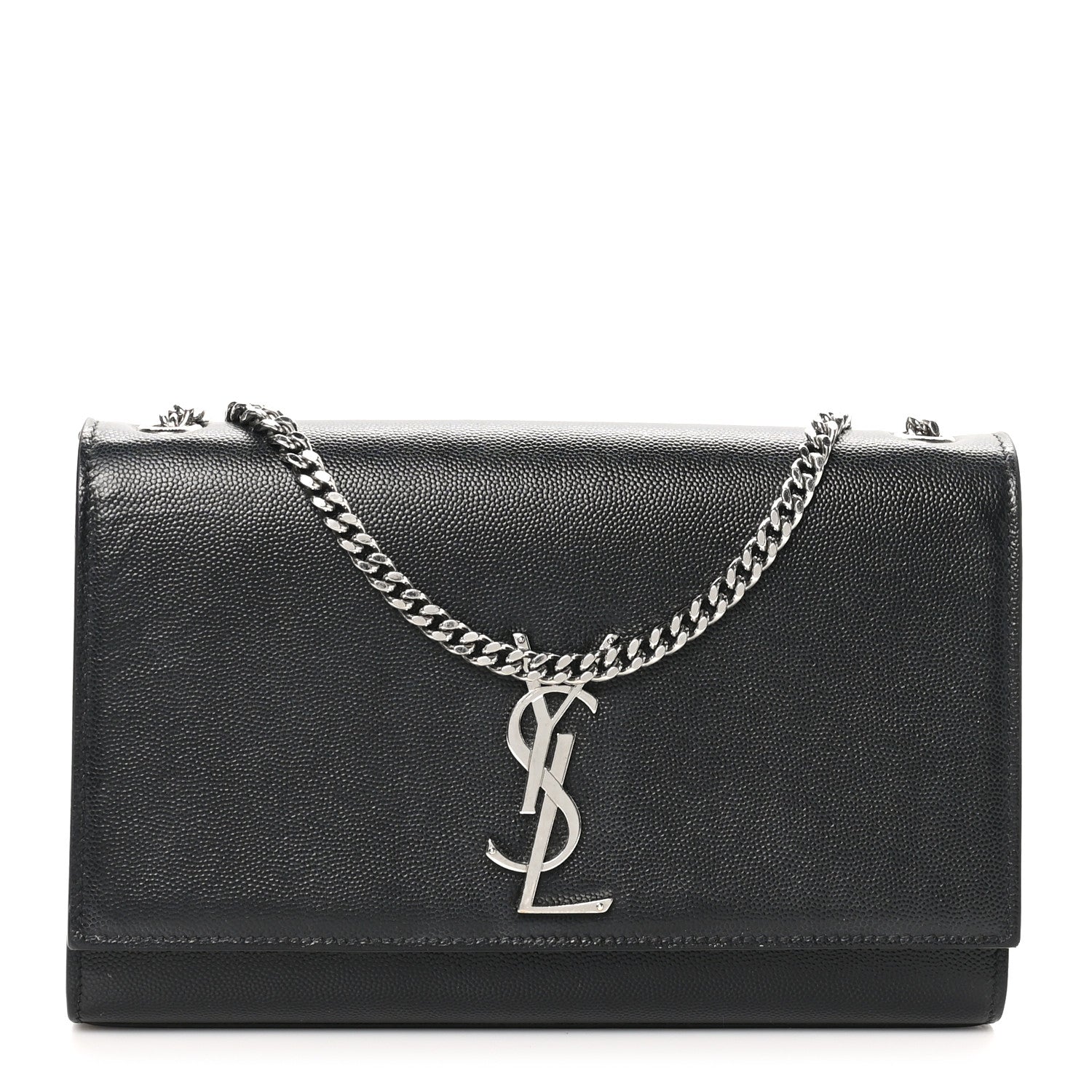 Saint Laurent Grain De Poudre Medium Classic Monogram Kate Satchel Black 1 of 10