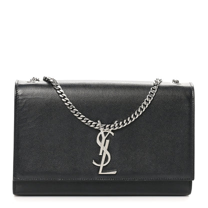 Saint Laurent Grain De Poudre Medium Classic Monogram Kate Satchel Black 1 of 10
