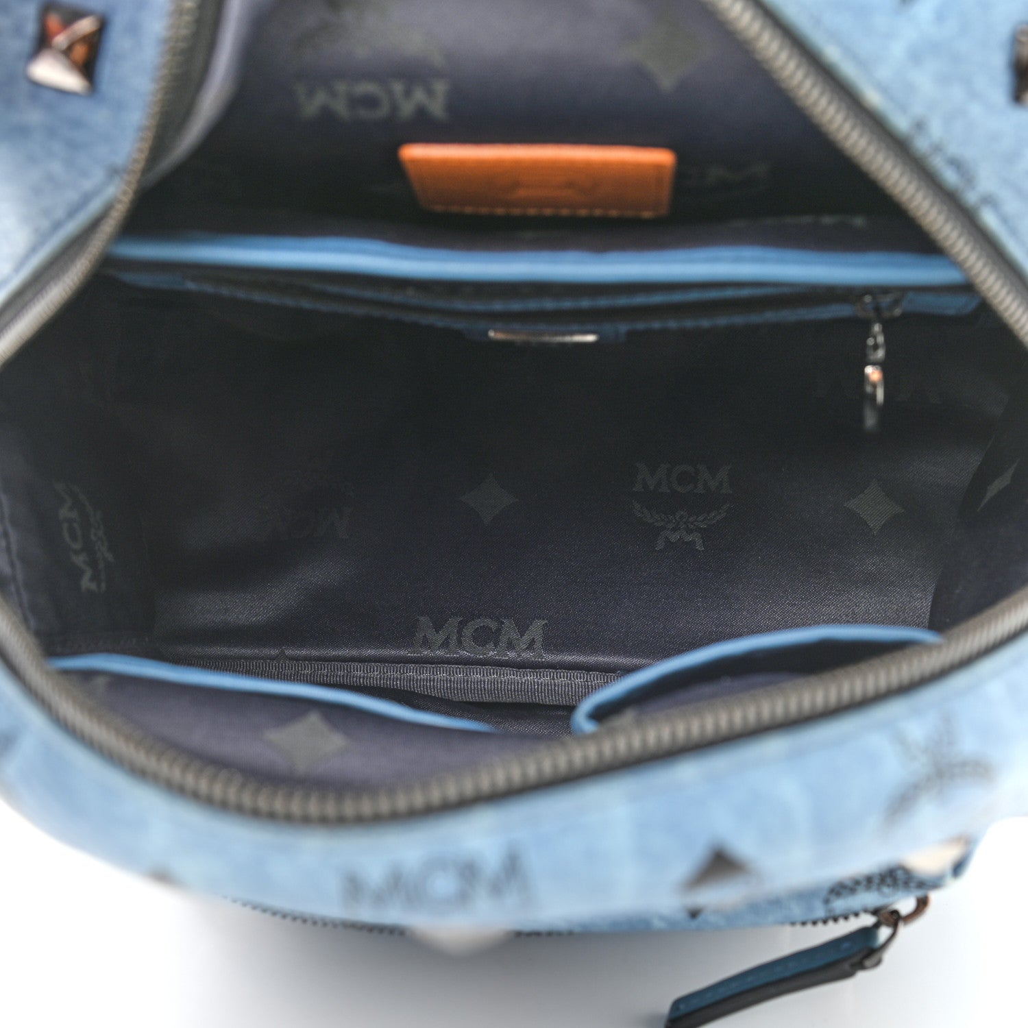 MCM Visetos Studded Small Stark M Backpack Blue 5 of 10