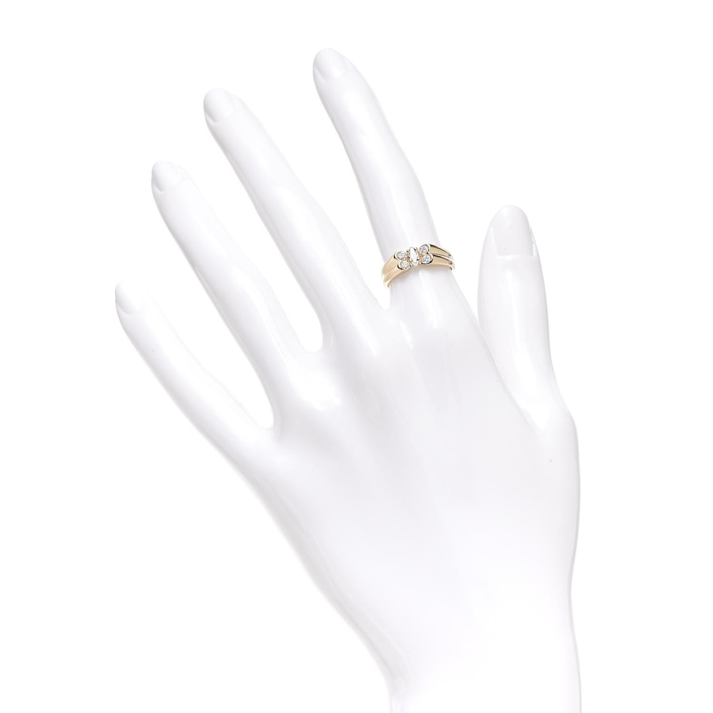 18K Yellow Gold Diamond Butterfly Ring 49 4.75