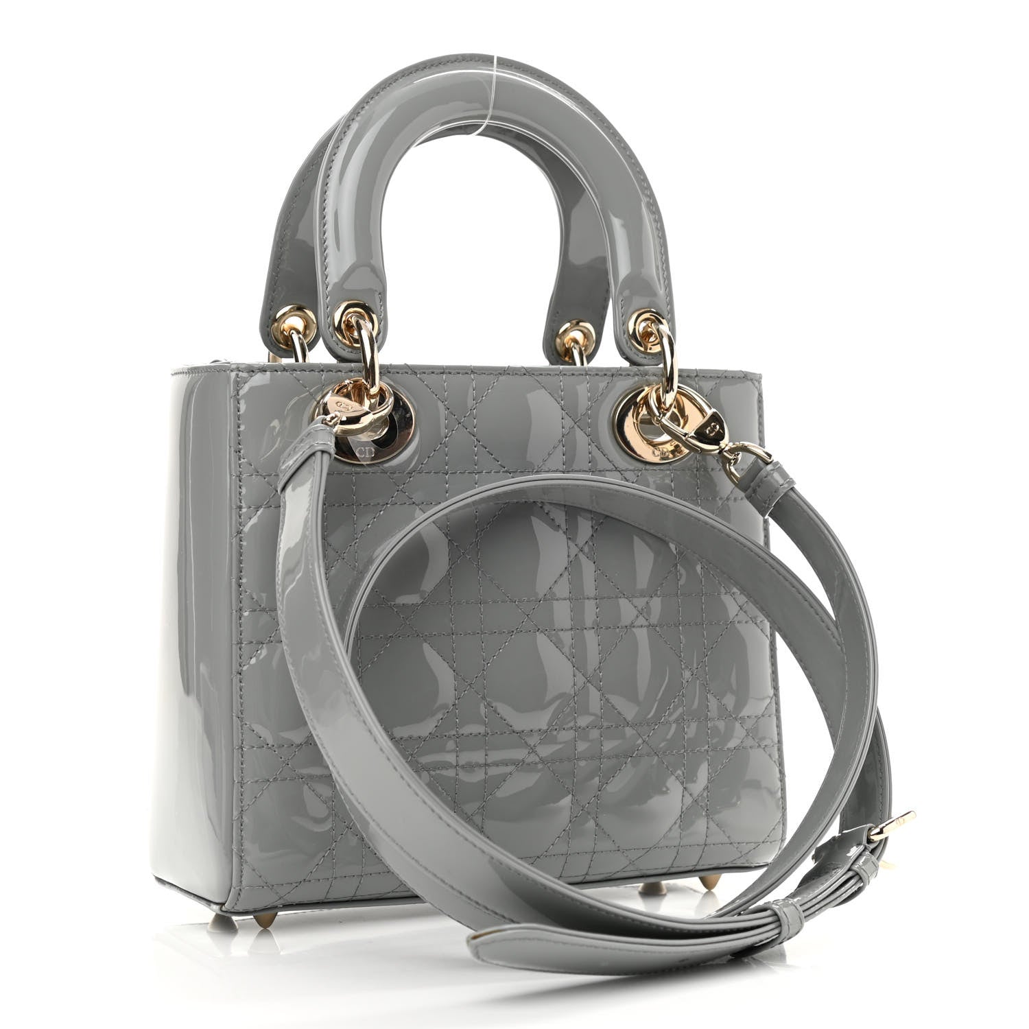 Christian Dior Patent Cannage Small Lady Dior Grey 3 of 10