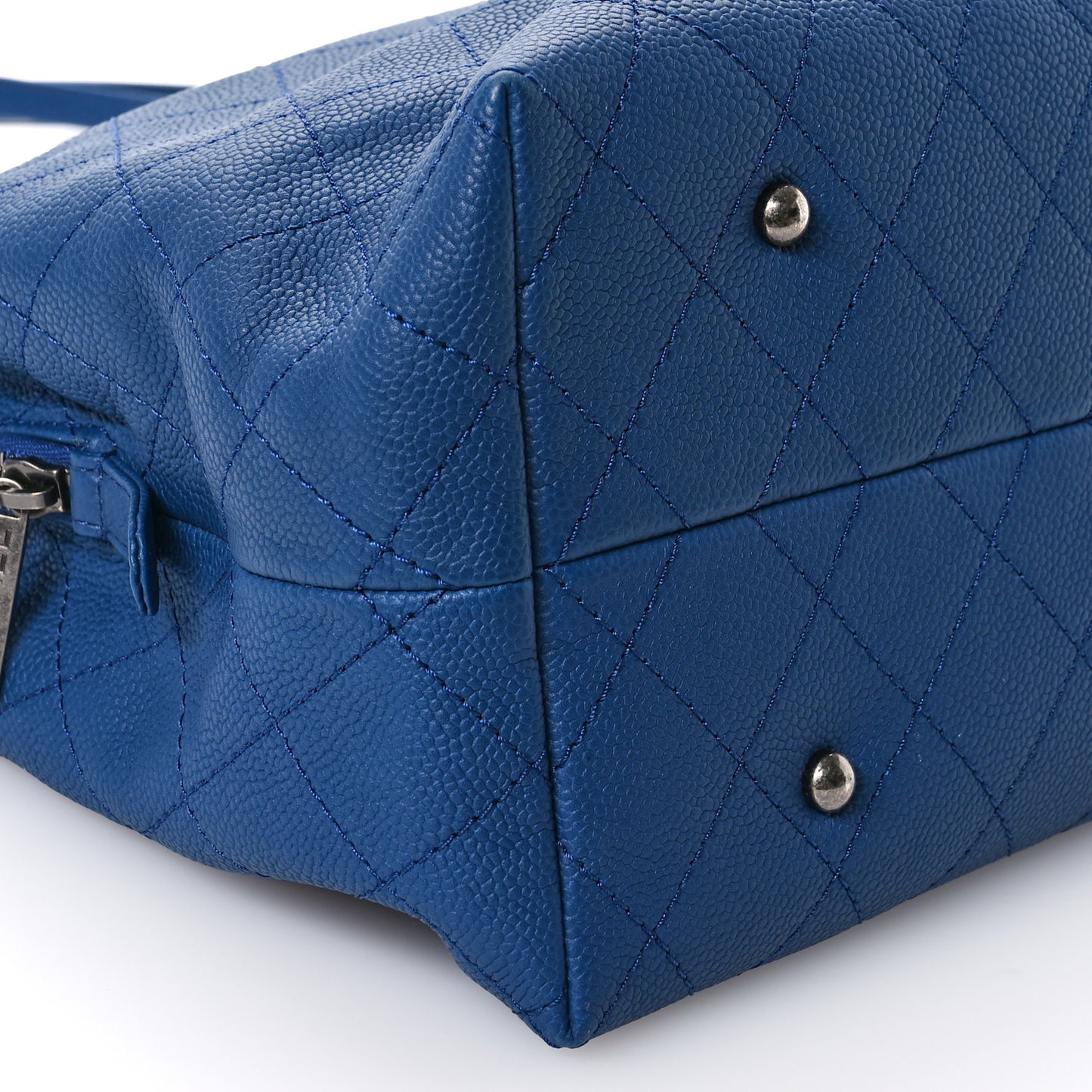 Grained Vegetal Calfskin Urban Shopping Tote Blue