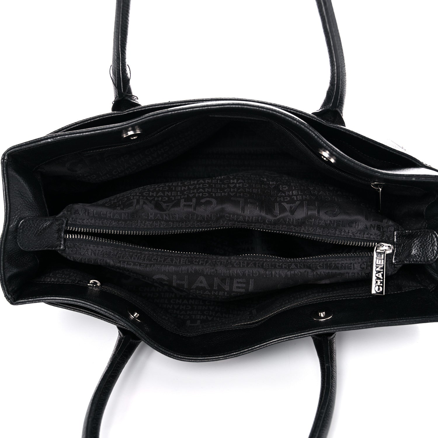 Chanel Calfskin Mademoiselle Lock Cerf Executive Shopper Tote Black 5 of 23