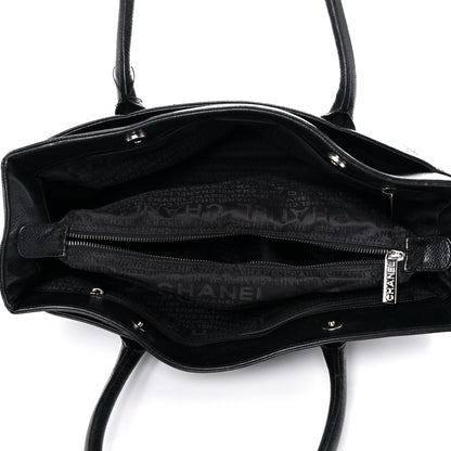 Chanel Calfskin Mademoiselle Lock Cerf Executive Shopper Tote Black 5 of 23