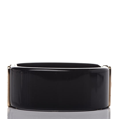 Chanel Resin Quilted CC Cuff Black Gold 3 of 8