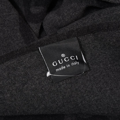Gucci Wool Cashmere GG Monogram Blanket Grey Black 3 of 3