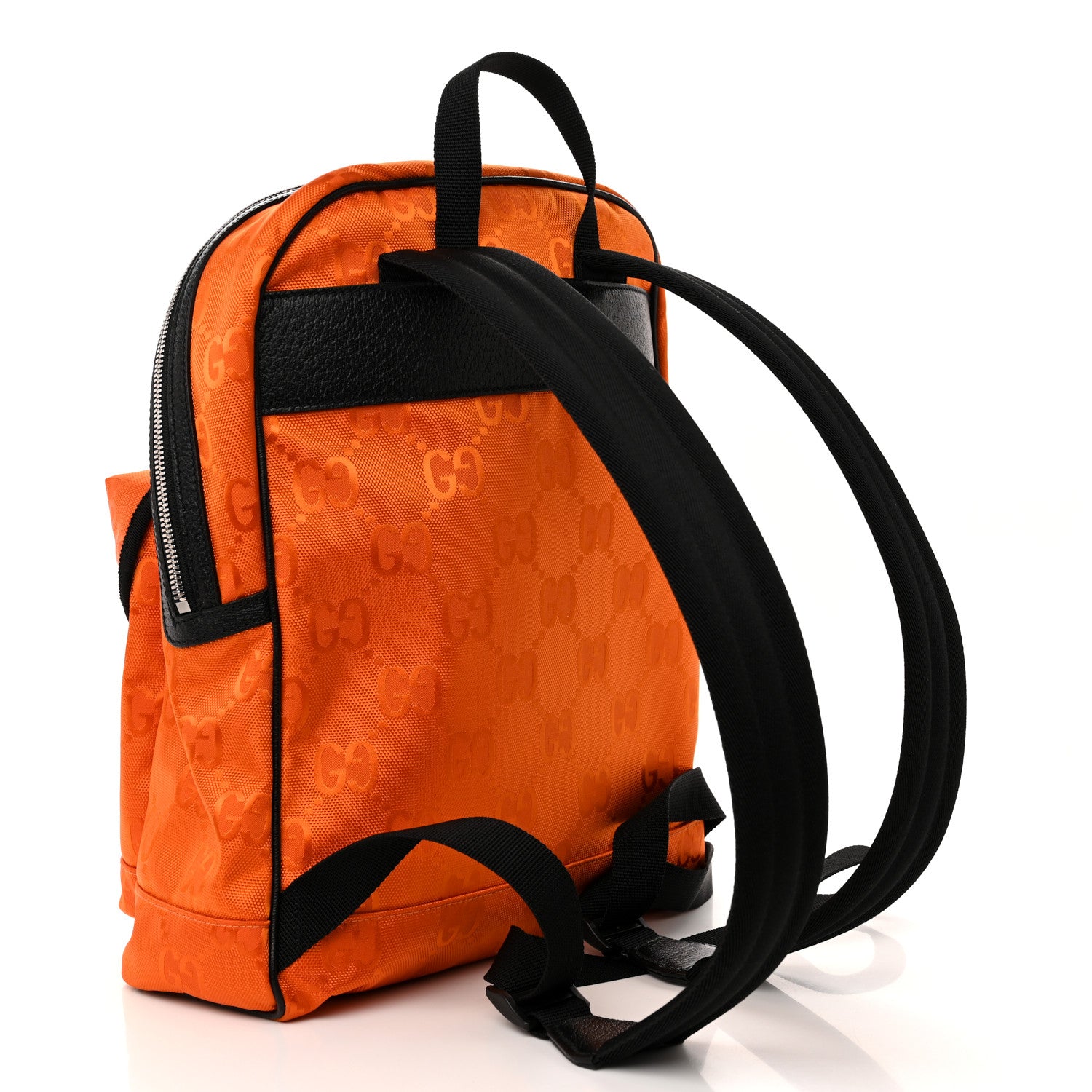 Gucci Econyl Nylon Monogram Off The Grid Backpack Carrot Orange Black 3 of 10