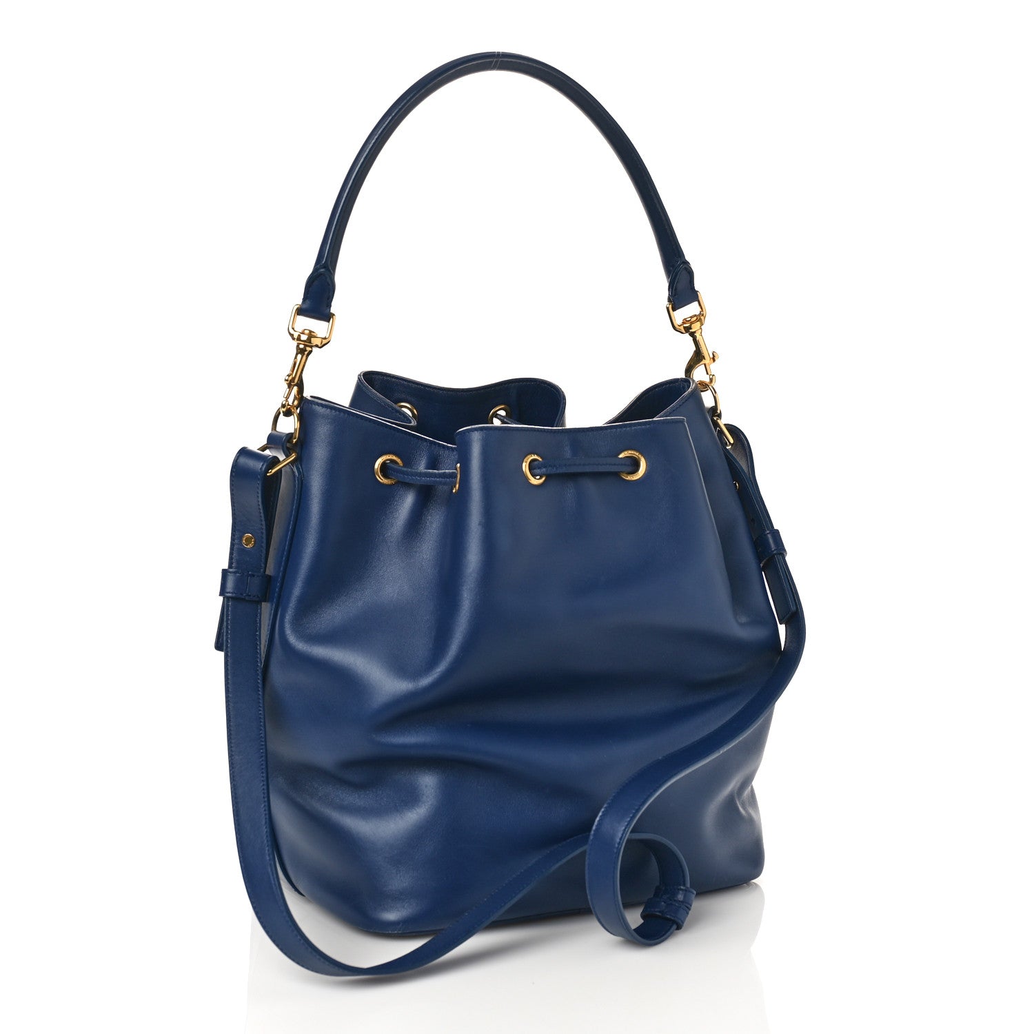 Saint Laurent Calfskin Large Emmanuelle Bucket Bag New Marine 2 of 10