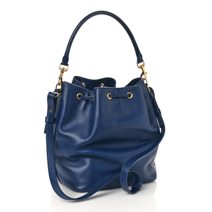Saint Laurent Calfskin Large Emmanuelle Bucket Bag New Marine 2 of 10