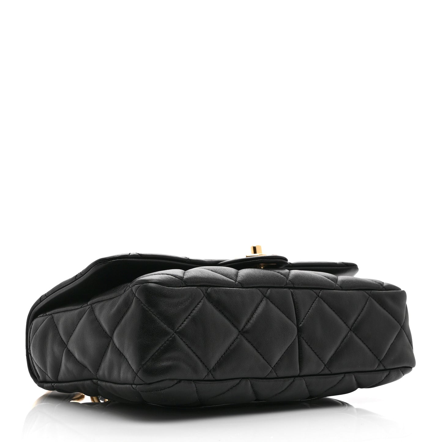 Lambskin Quilted Large CC Funky Town Flap Black