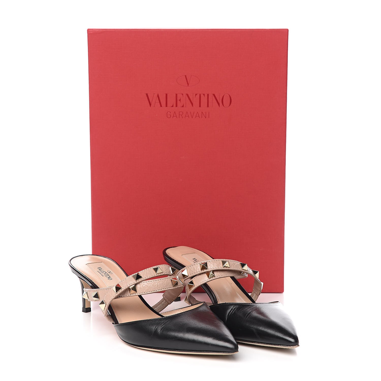Valentino Garavani Nappa Rockstud Criss Cross 55mm Mules 37 Black Poudre 10 of 10