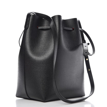 Mansur Gavriel Saffiano Bucket Bag Black Flamma 4 of 13