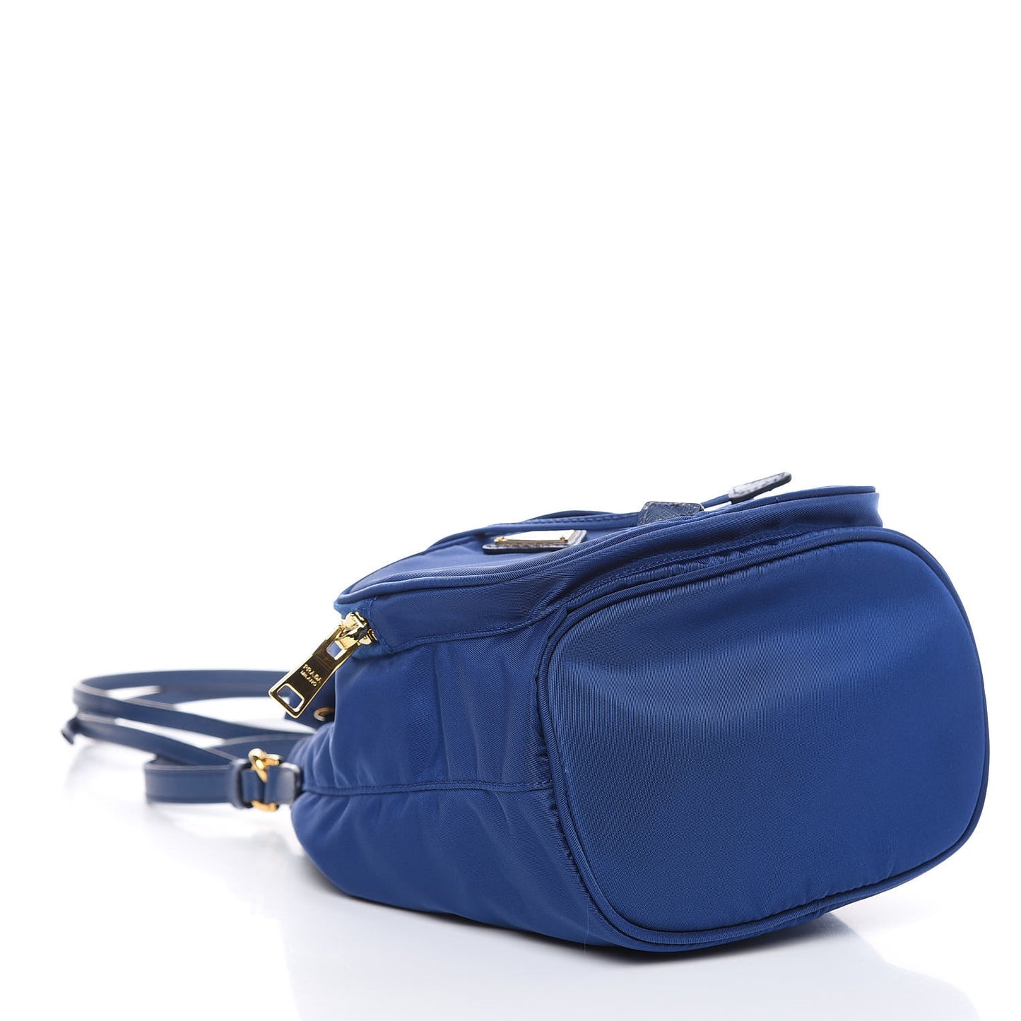 Saffiano Tessuto Nylon Mini Bucket Crossbody Bag Royal