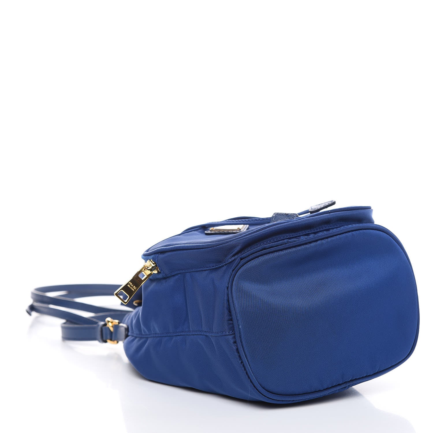 Prada Saffiano Tessuto Nylon Mini Bucket Crossbody Bag Royal 4 of 10